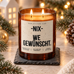 -NIX- WE GEWÜNSCHT. – Weihnachtskerze Naturgras Etikett | Weihnachtsgeschenk | Geschenk für Freunde, Familie & Kollegen | Geschenkidee Weihnachten