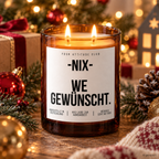 -NIX- WE GEWÜNSCHT. – Weihnachtskerze Naturgras Etikett | Weihnachtsgeschenk | Geschenk für Freunde, Familie & Kollegen | Geschenkidee Weihnachten