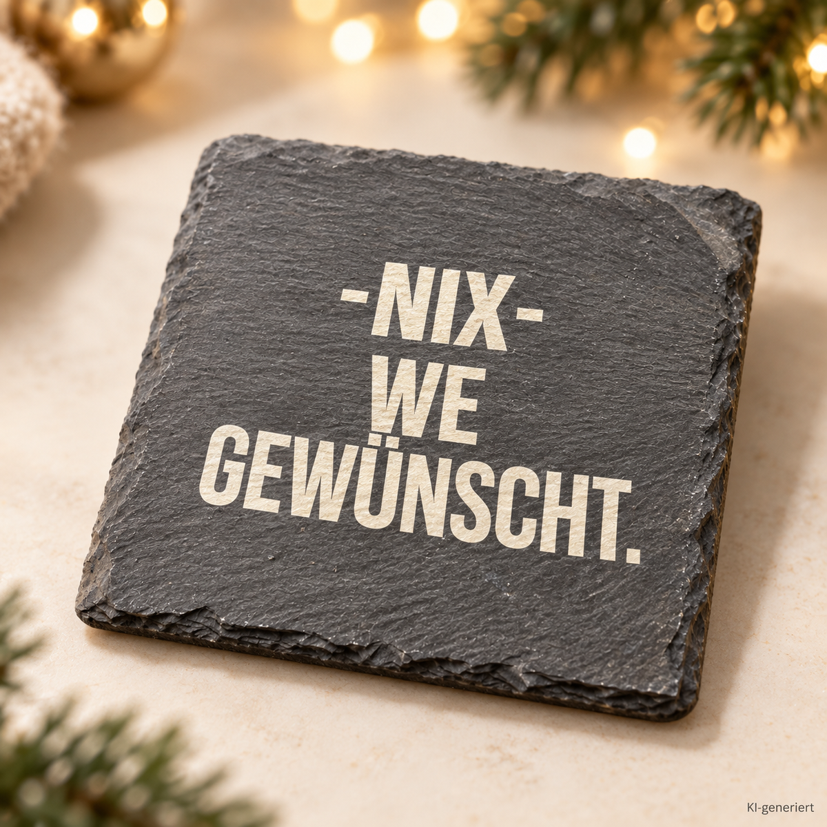 -NIX- WE GEWÜNSCHT. – Weihnachtskerze Naturgras Etikett | Weihnachtsgeschenk | Geschenk für Freunde, Familie & Kollegen | Geschenkidee Weihnachten