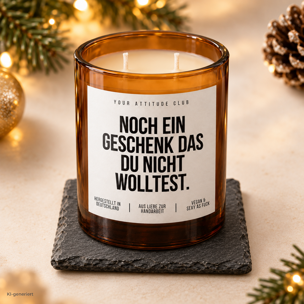 NOCH EIN GESCHENK DAS DU NICHT WOLLTEST. – Weihnachtskerze Naturgras Etikett | Lustiges Weihnachtsgeschenk | Wichtelgeschenk | Geschenkidee Weihnachten