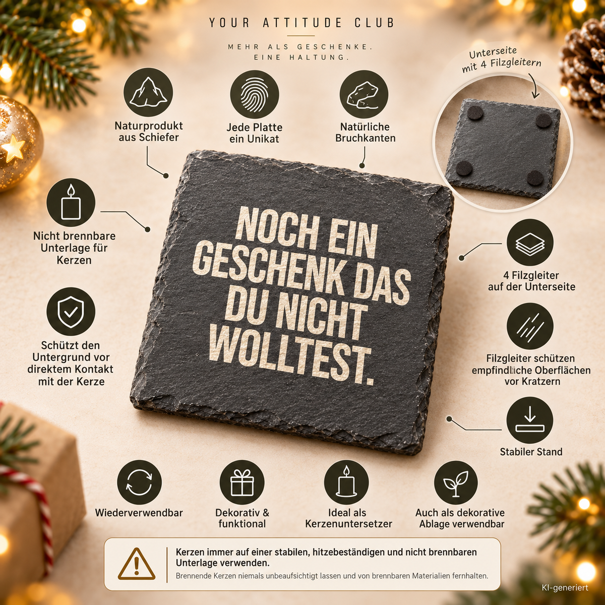 NOCH EIN GESCHENK DAS DU NICHT WOLLTEST. – Weihnachtskerze Naturgras Etikett | Lustiges Weihnachtsgeschenk | Wichtelgeschenk | Geschenkidee Weihnachten