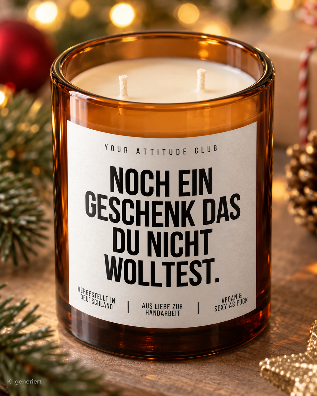 NOCH EIN GESCHENK DAS DU NICHT WOLLTEST. – Weihnachtskerze Naturgras Etikett | Lustiges Weihnachtsgeschenk | Wichtelgeschenk | Geschenkidee Weihnachten