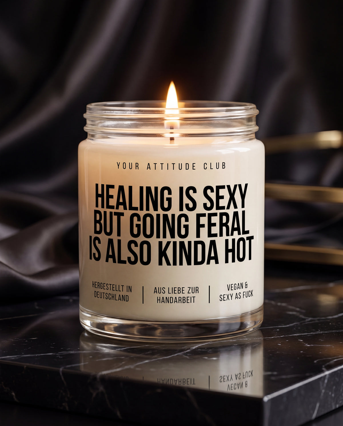 Healing Is Sexy But Going Feral Is Also Kinda Hot | Kinky Kerze, Dark Humor Geschenk, Selfcare Kerze, vegan, handgemacht