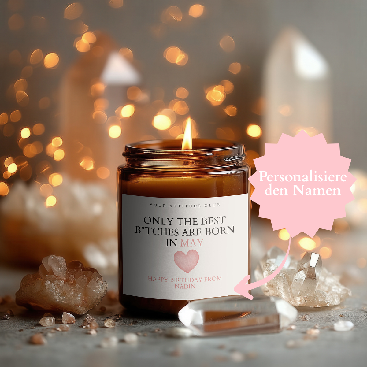 Only The Best B*tches Are Born In May | Personalisierbare Kerze