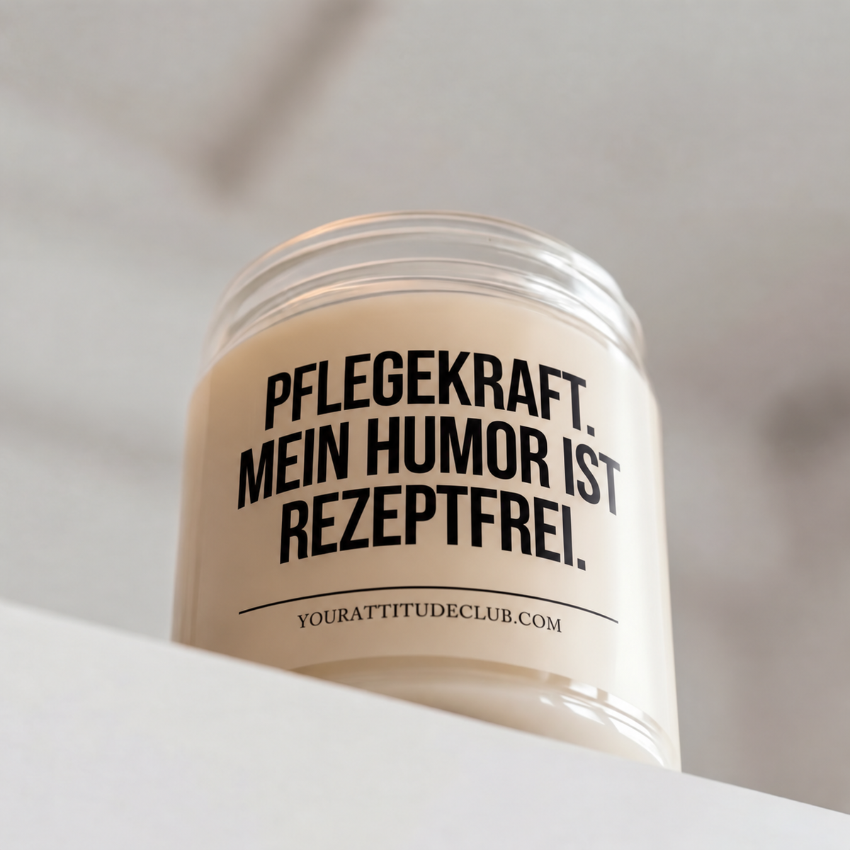 PFLEGEKRAFT. MEIN HUMOR IST REZEPTFREI. | Kerze Pflegefachkraft, Geschenk Pflege, Krankenschwester, Pfleger, Pflegepersonal, Examen