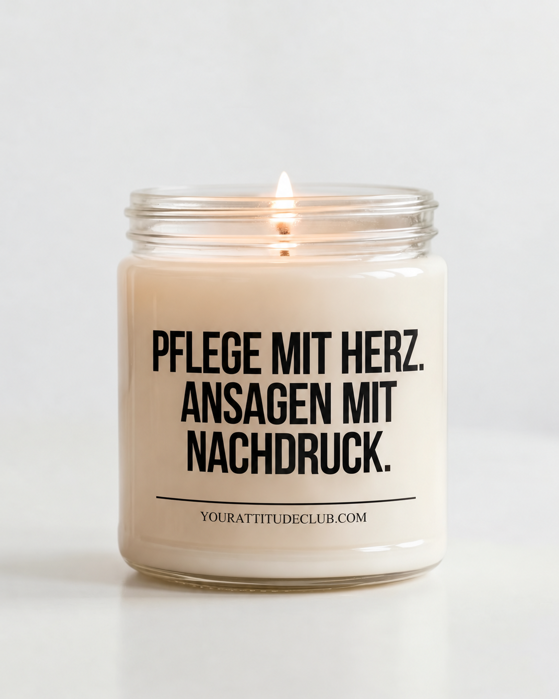 PFLEGE MIT HERZ. ANSAGEN MIT NACHDRUCK. | Kerze Pflegefachkraft, Geschenk Pflege, Krankenschwester, Pfleger, Pflegepersonal, Examen