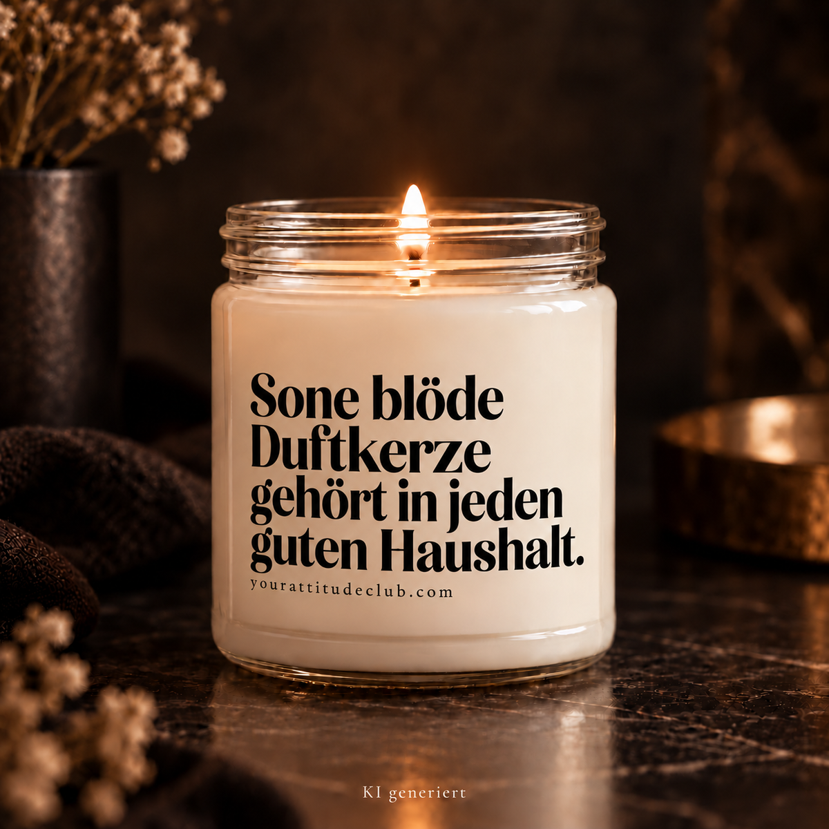 Sone blöde Duftkerze gehört in jeden guten Haushalt – witzige Kerze, Fun Candle Geschenkidee, Humor Deko, Sojawachs Candle von Your Attitude Club