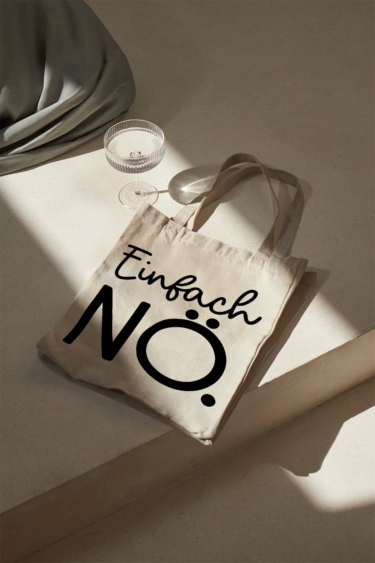 Einfach NÖ. Baumwollbeutel beige Jutebeutel mit Spruch Stoffbeutel Tasche mit Text Geschenk für Frauen Freundin Einkaufstasche Schultertasche nachhaltig