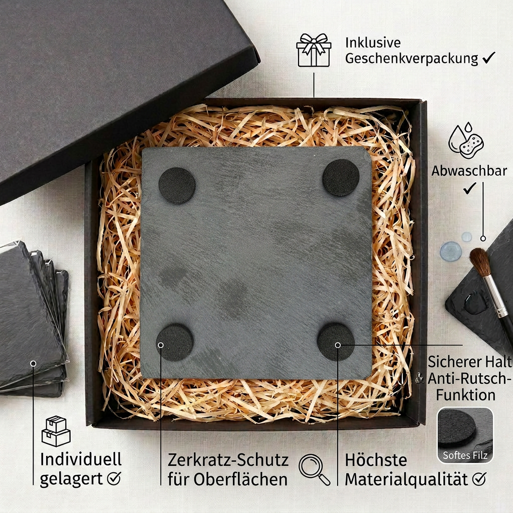 Wenn du das lesen kannst, vermeide Augenkontakt – Schiefer Untersetzer 10x10 cm, lustiges Büro Geschenk, Geschenk für Arbeitskollegen, handgravierter Naturstein