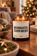 WEIHNACHTEN, SCHON WIEDER – Weihnachtskerze | Weihnachtsgeschenk | lustige Geschenkidee Weihnachten | Geschenk für Familie, Freunde & Kolleg:innen