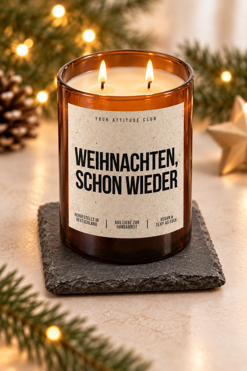 WEIHNACHTEN, SCHON WIEDER – Weihnachtskerze | Weihnachtsgeschenk | lustige Geschenkidee Weihnachten | Geschenk für Familie, Freunde & Kolleg:innen