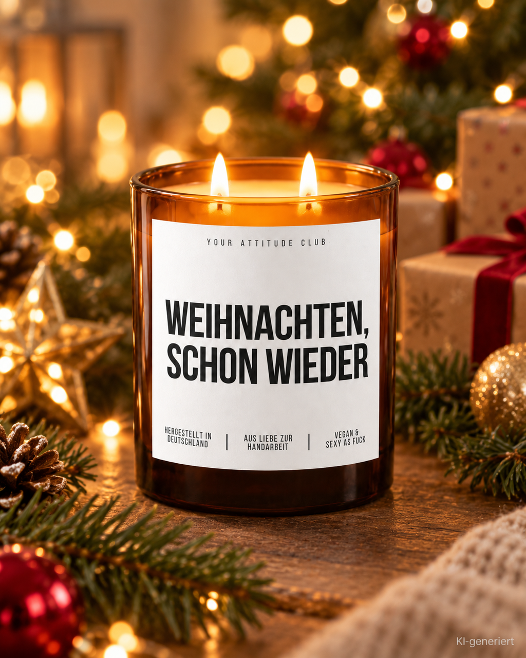 WEIHNACHTEN, SCHON WIEDER – Weihnachtskerze | Weihnachtsgeschenk | lustige Geschenkidee Weihnachten | Geschenk für Familie, Freunde & Kolleg:innen