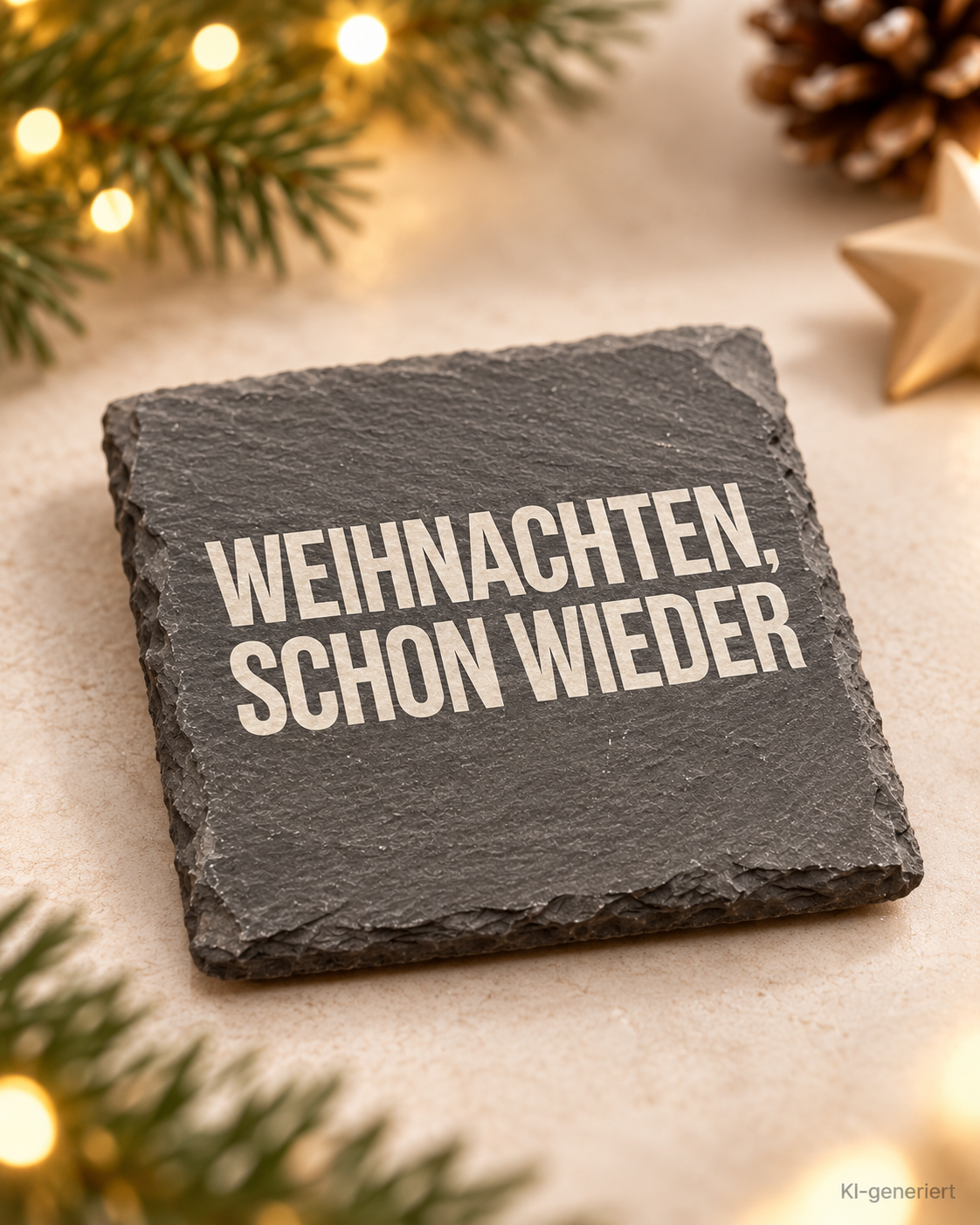 WEIHNACHTEN, SCHON WIEDER – Weihnachtskerze Naturgras Etikett | Weihnachtsgeschenk | Geschenk für Familie, Freunde & Kollegen | Geschenkidee Weihnachten