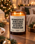 WEIHNACHTEN IST, WENN ES NACH KEKSEN RIECHT, DIE ICH NICHT GEBACKEN HABE – Weihnachtskerze Naturgras Etikett | Weihnachtsgeschenk | Geschenkidee