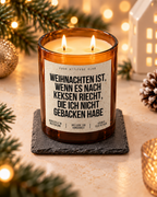 WEIHNACHTEN IST, WENN ES NACH KEKSEN RIECHT, DIE ICH NICHT GEBACKEN HABE – Weihnachtskerze Naturgras Etikett | Weihnachtsgeschenk | Geschenkidee
