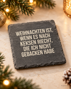 WEIHNACHTEN IST, WENN ES NACH KEKSEN RIECHT, DIE ICH NICHT GEBACKEN HABE – Weihnachtskerze Naturgras Etikett | Weihnachtsgeschenk | Geschenkidee