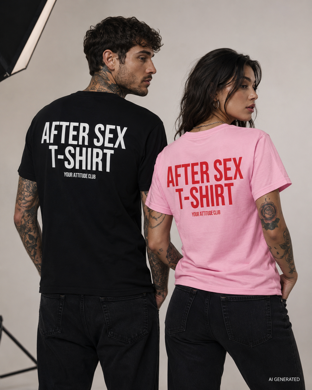 AFTER SEX T-SHIRT – Schwarzes Unisex T-Shirt mit weißem Backprint | Regular Fit Statement Shirt | Adult Humor Shirt 100 % Baumwolle