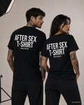 AFTER SEX T-SHIRT – Schwarzes Unisex T-Shirt mit weißem Backprint | Regular Fit Statement Shirt | Adult Humor Shirt 100 % Baumwolle