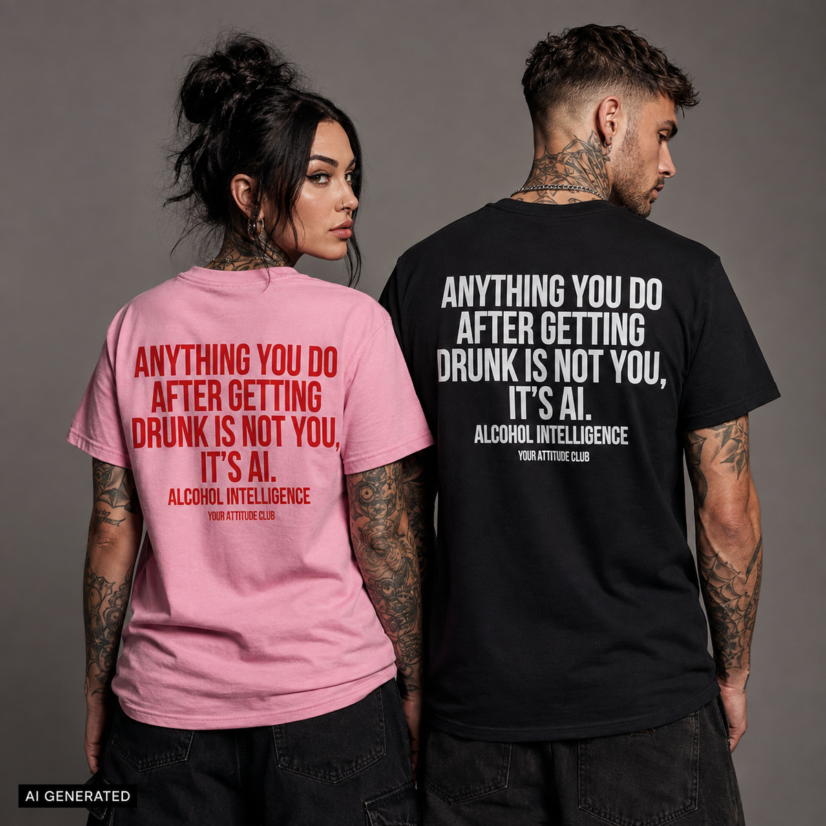 ANYTHING YOU DO AFTER GETTING DRUNK IS NOT YOU, IT’S AI. ALCOHOL INTELLIGENCE – Weißes Unisex T-Shirt | Funny Drinking Shirt | Regular Fit