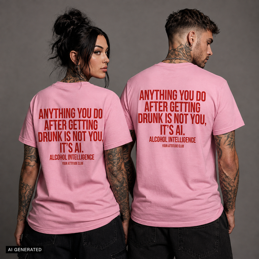 ANYTHING YOU DO AFTER GETTING DRUNK IS NOT YOU, IT’S AI. ALCOHOL INTELLIGENCE – Weißes Unisex T-Shirt | Funny Drinking Shirt | Regular Fit