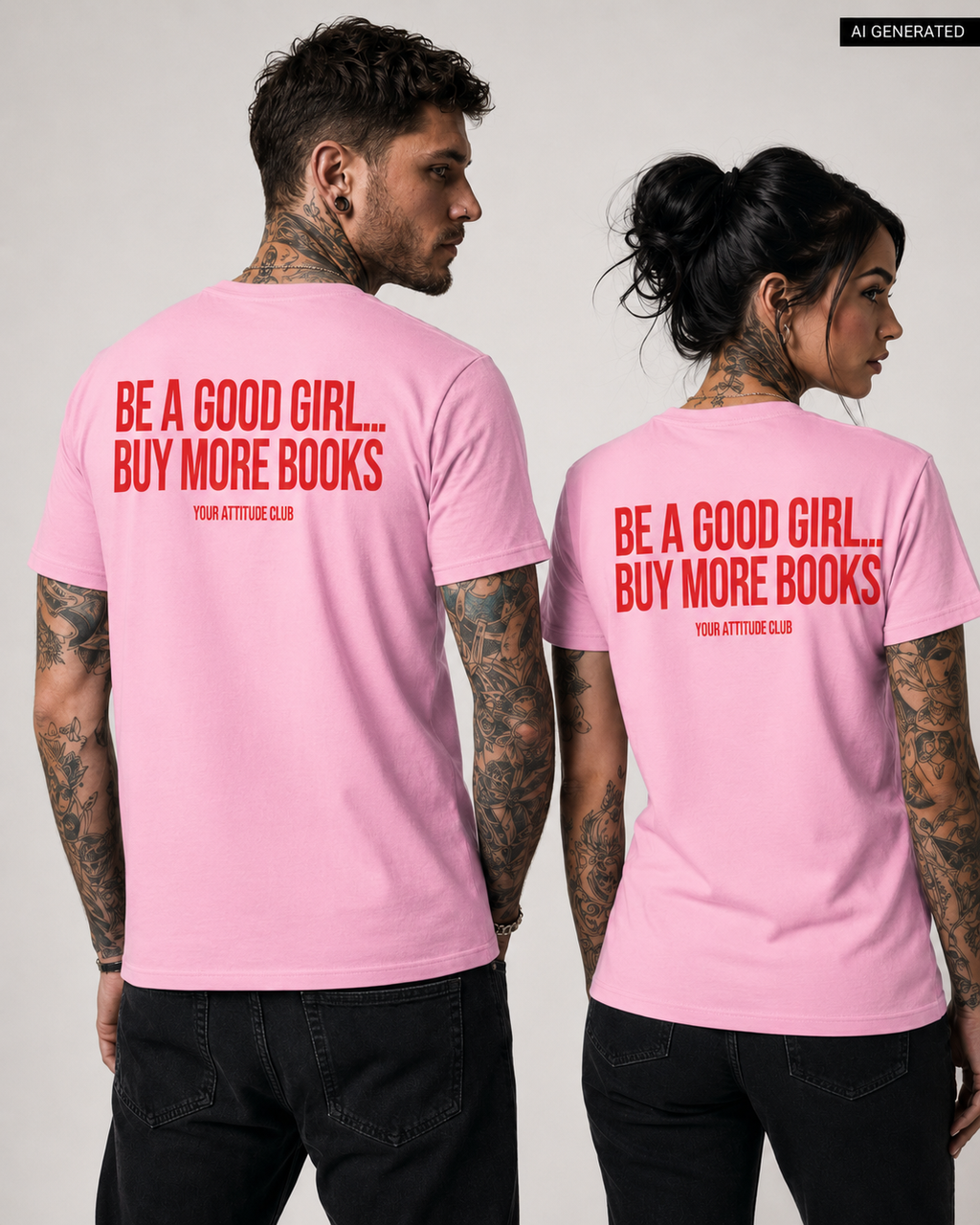 BE A GOOD GIRL... BUY MORE BOOKS – Schwarzes Unisex T-Shirt mit weißem Backprint | Book Lover Shirt | BookTok Shirt | Regular Fit