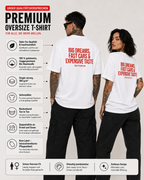 BIG DREAMS, FAST CARS & EXPENSIVE TASTE – weißes Unisex Oversize Shirt mit rotem Backprint, Statement T-Shirt, Streetwear Geschenk