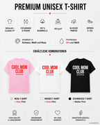 COOL MOM CLUB – Weißes Unisex T-Shirt mit rotem Backprint | Regular Fit Mama Shirt | Cool Mom Shirt | Geschenk für Mama & Muttertag