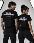 DING DONG UR OPINION IS WRONG – Schwarzes Unisex T-Shirt mit weißem Backprint | Regular Fit Sarcastic Statement Shirt | Funny Attitude Shirt
