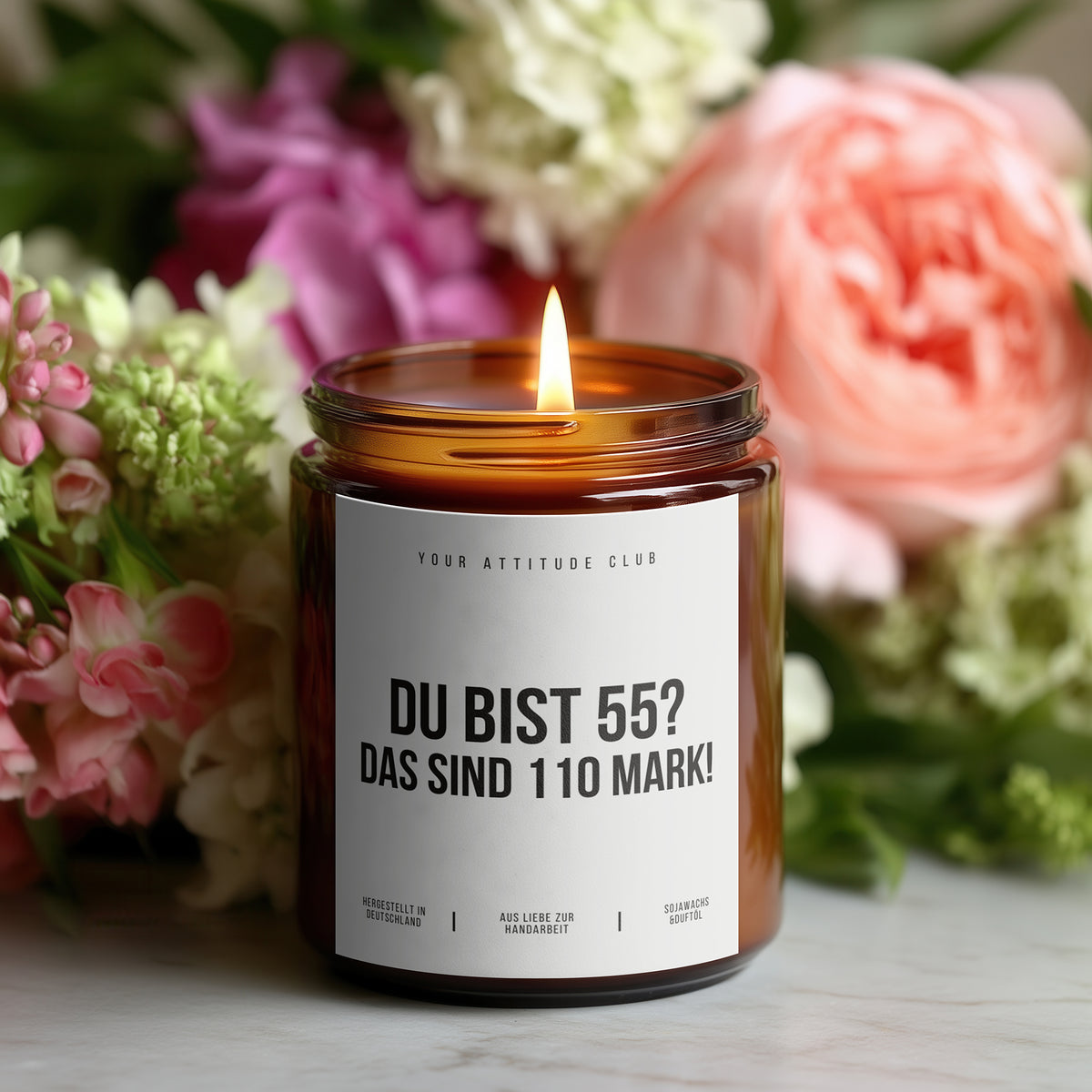Du bist 55? Das sind 110 Mark! | Kerze Geschenk 55. Geburtstag