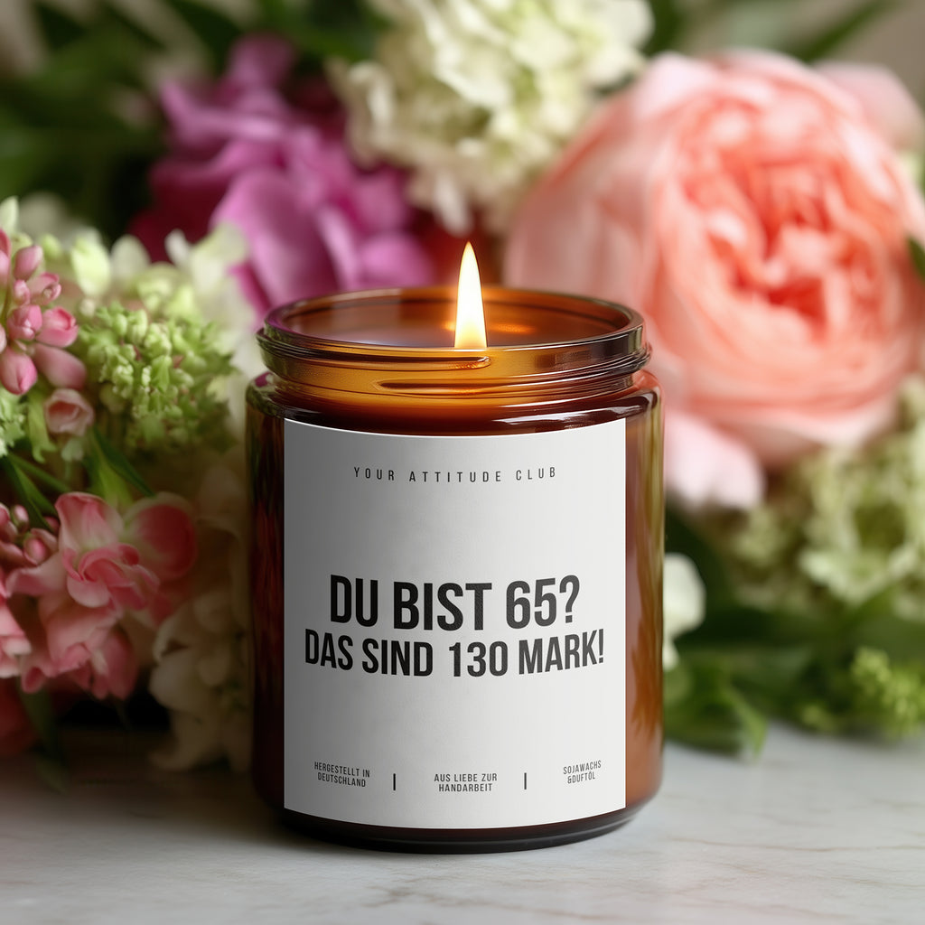 Du bist 65? Das sind 130 Mark! Kerze | Geschenk 65. Geburtstag
