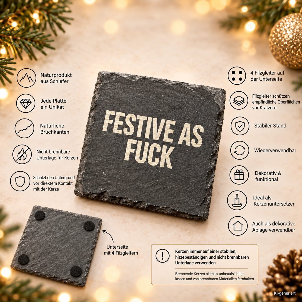 FESTIVE AS FUCK – Weihnachtskerze | Lustiges Weihnachtsgeschenk | Geschenk für Freunde, Kolleg:innen & Familie | Wichtelgeschenk Weihnachten