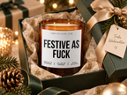 FESTIVE AS FUCK – Weihnachtskerze | Lustiges Weihnachtsgeschenk | Geschenk für Freunde, Kolleg:innen & Familie | Wichtelgeschenk Weihnachten