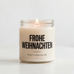 FROHE WEIHNACHTEN | Weihnachtskerze, Weihnachtsgeschenk, Geschenk für Familie, Freunde, Kollegen, Nachbarn, Wichtelgeschenk