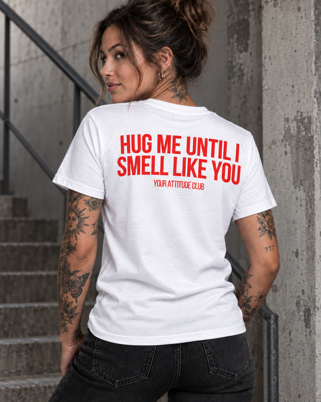 AFTER SEX T-SHIRT – Unisex Statement T-Shirt Weiß mit rotem Backprint | freches Erwachsenen Sprüche Shirt