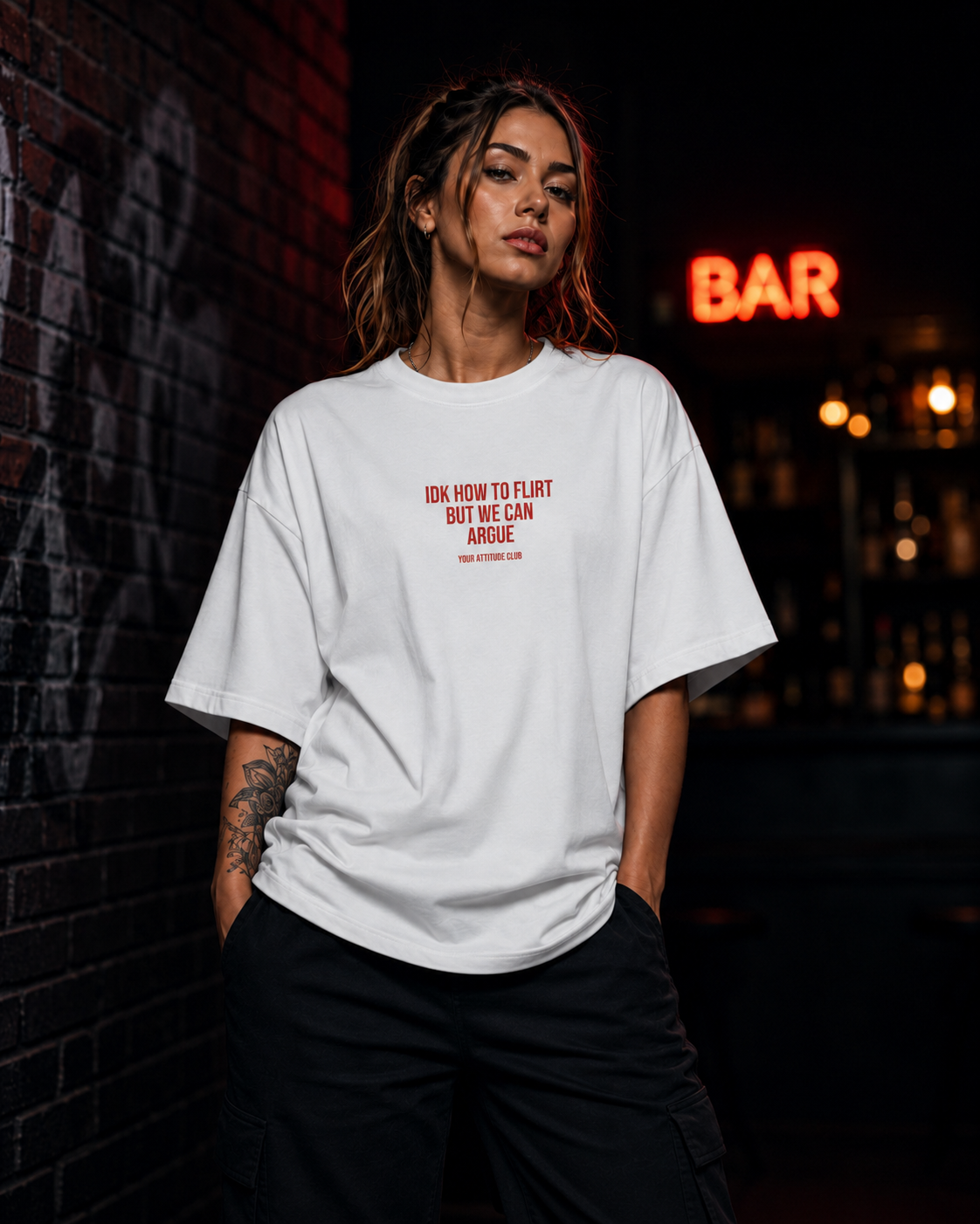 I WISH ALL MY PROBLEMS WERE AS SMALL AS MY BOOBS | Oversize Shirt Unisex mit Frontprint, Statement Shirt aus Bio-Baumwolle