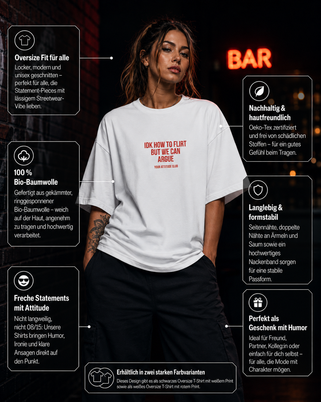I WISH ALL MY PROBLEMS WERE AS SMALL AS MY BOOBS | Oversize Shirt Unisex mit Frontprint, Statement Shirt aus Bio-Baumwolle