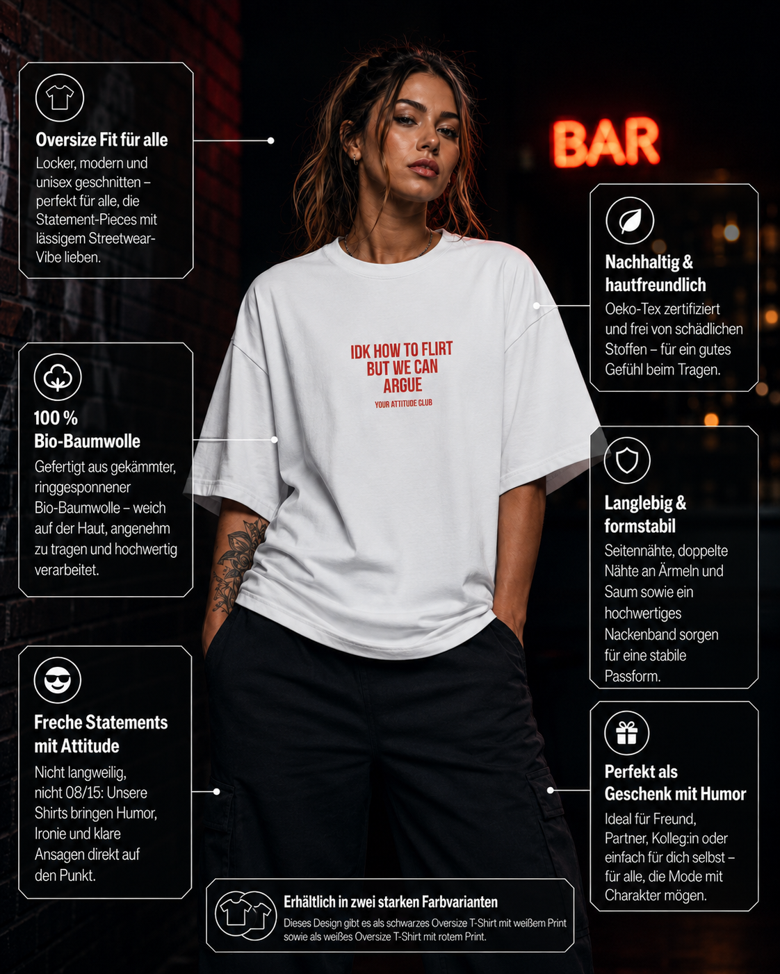 I WISH ALL MY PROBLEMS WERE AS SMALL AS MY BOOBS | Oversize Shirt Unisex mit Frontprint, Statement Shirt aus Bio-Baumwolle