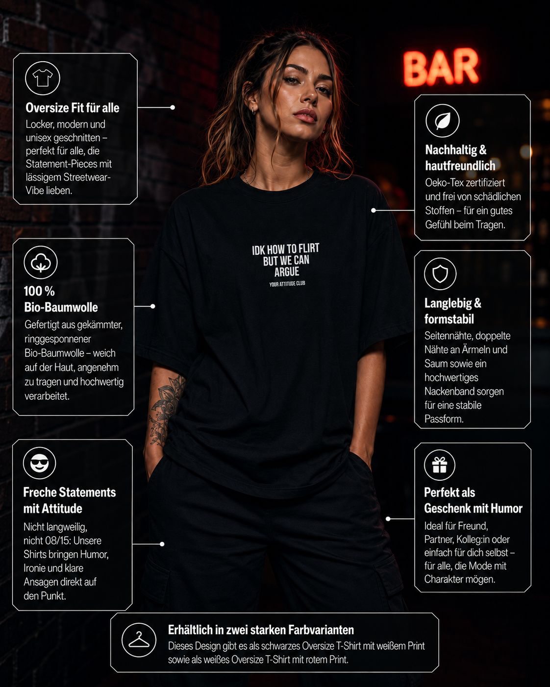 I WISH ALL MY PROBLEMS WERE AS SMALL AS MY BOOBS | Oversize Shirt Unisex mit Frontprint, Statement Shirt aus Bio-Baumwolle