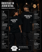 I MAKE RED FLAGS LOOK PINK – schwarzes Unisex Oversize Shirt mit weißem Backprint, lustiges Statement T-Shirt, Dating Humor, frecher Spruch, Geschenk