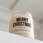 MERRY CHRISTMAS | Weihnachtskerze, Weihnachtsgeschenk, Geschenk für Familie, Freunde, Kollegen, Nachbarn, Wichtelgeschenk