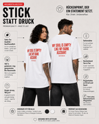 MY SOUL IS EMPTY LIKE MY BANK ACCOUNT – Schwarzes Oversize Unisex Shirt mit weißem Backprint, lustiges Statement Shirt, Funny Tee, schwarzer Humor