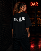 RED FLAG | Oversize Shirt Unisex mit Backprint, Statement Shirt aus Bio-Baumwolle