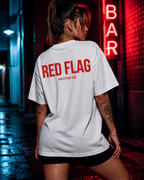 RED FLAG | Oversize Shirt Unisex mit Backprint, Statement Shirt aus Bio-Baumwolle