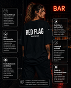 RED FLAG | Oversize Shirt Unisex mit Backprint, Statement Shirt aus Bio-Baumwolle