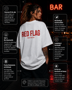 RED FLAG | Oversize Shirt Unisex mit Backprint, Statement Shirt aus Bio-Baumwolle