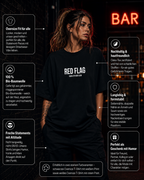 RED FLAG | Oversize Shirt Unisex mit Frontprint, Statement Shirt aus Bio-Baumwolle