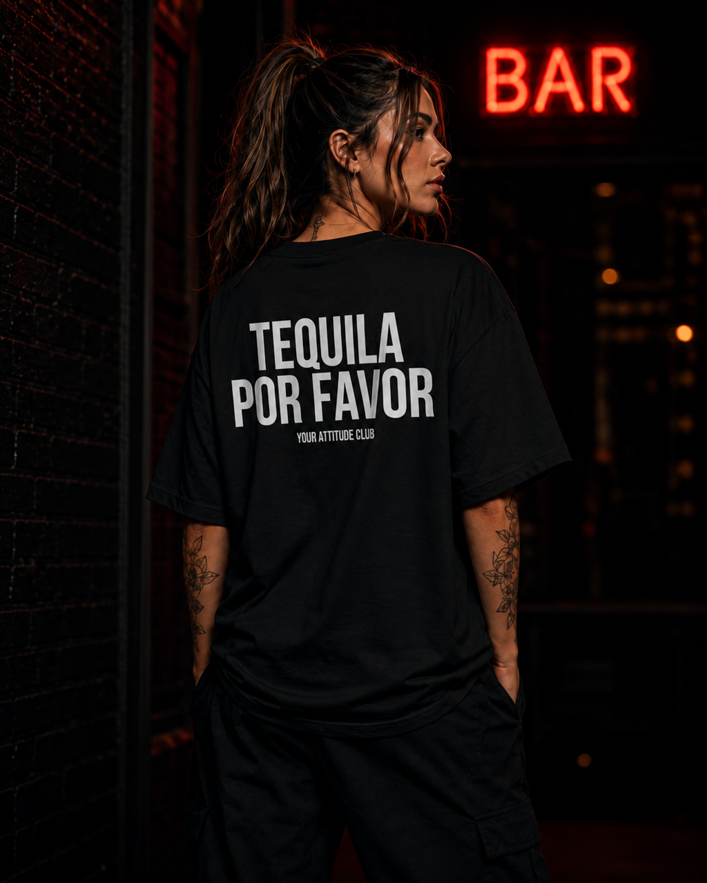 TEQUILA POR FAVOR | Oversize Shirt Unisex mit Backprint, Statement Shirt aus Bio-Baumwolle